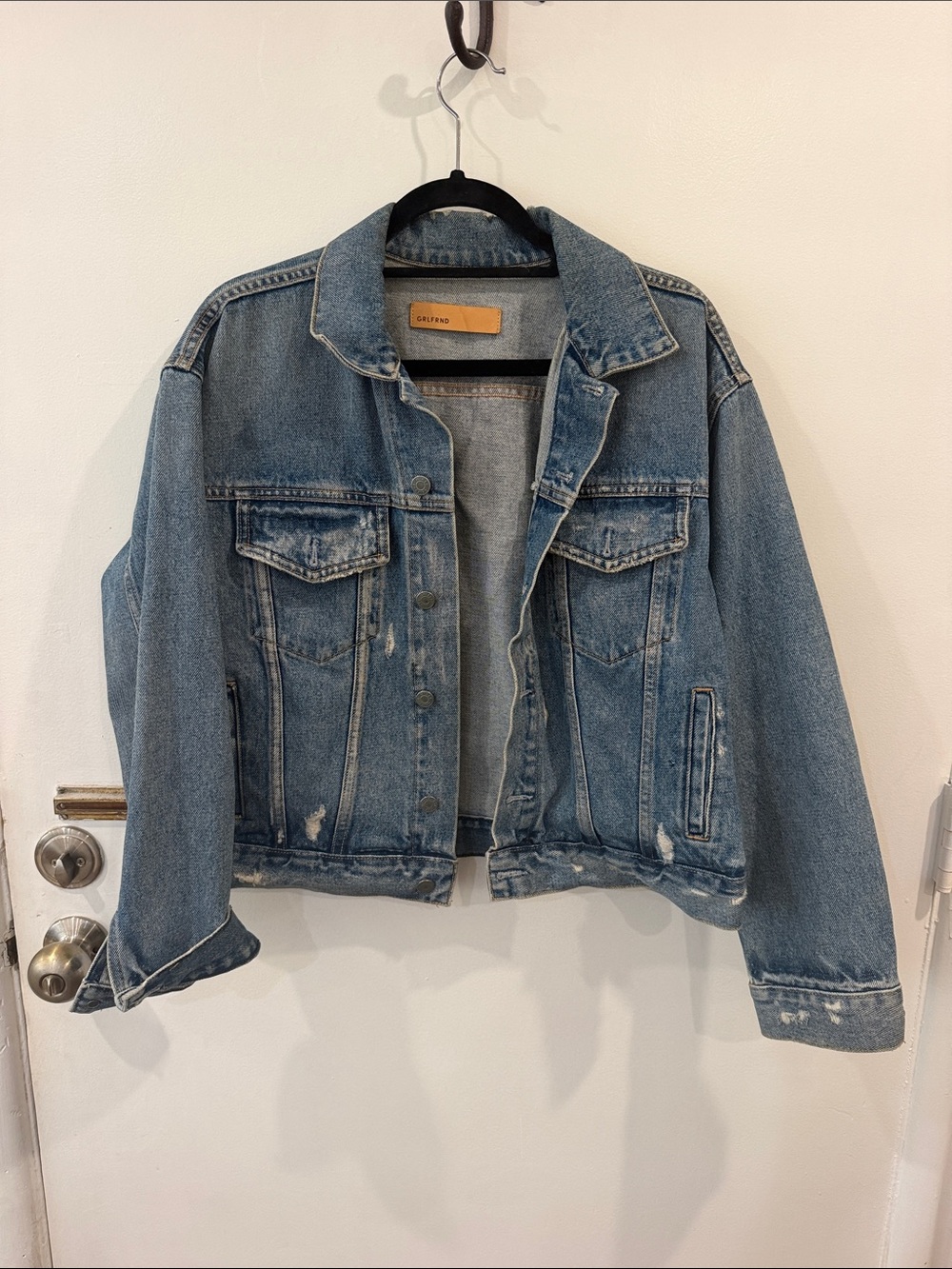 GRLFRND Light Blue Distressed Denim Jacket